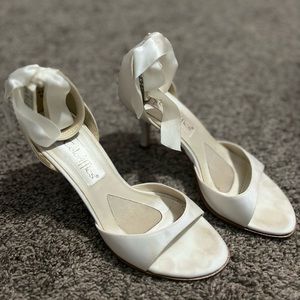 White Coloriffics Strappy Heels - Size 6